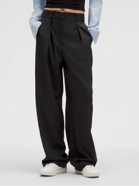lululemon pleated front high rise trouser Black Wide Leg Trousers